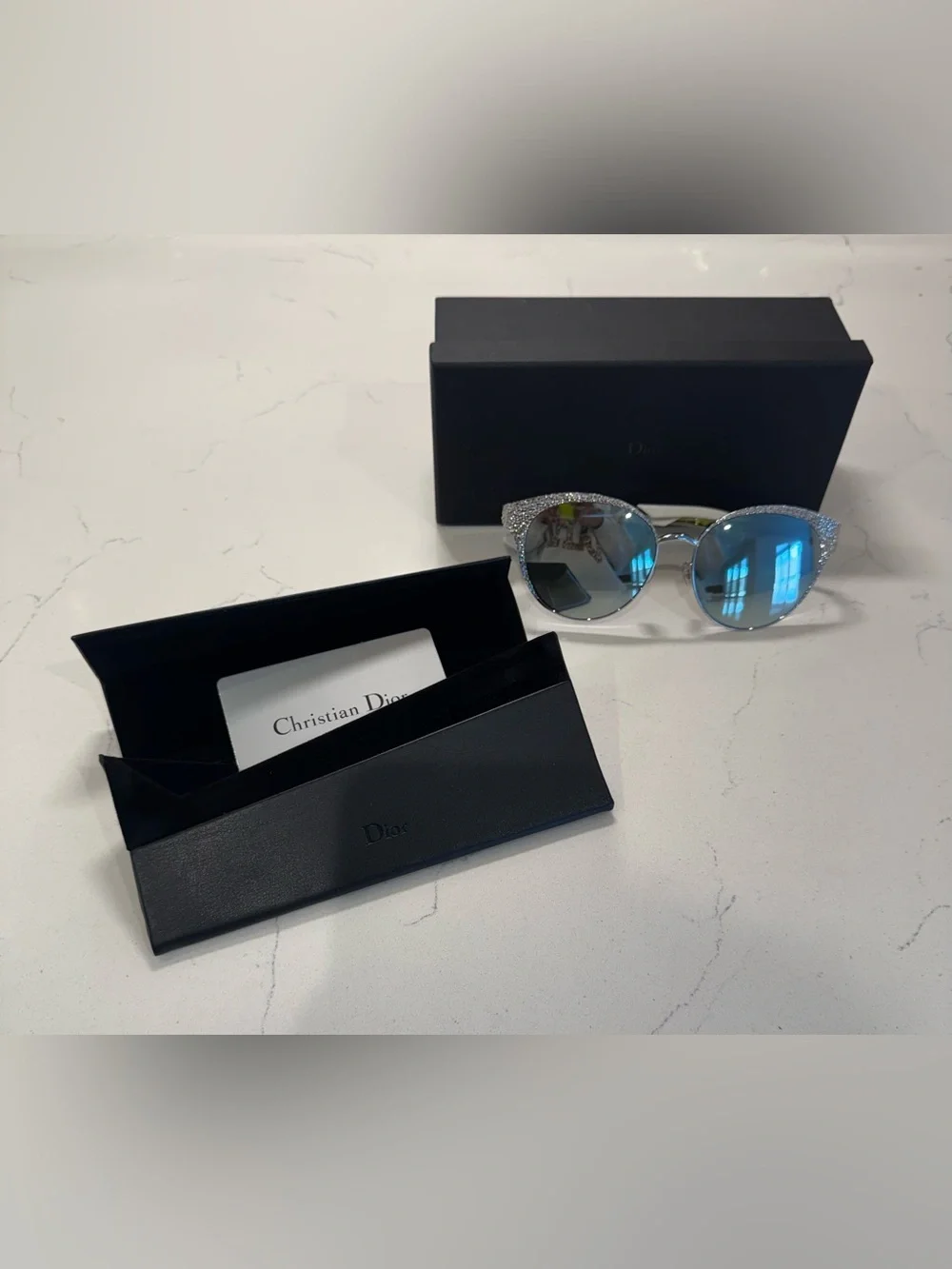 Authentic Dior Limited Ed. Hammered Silver Unique Collection Sunglasses 010KP